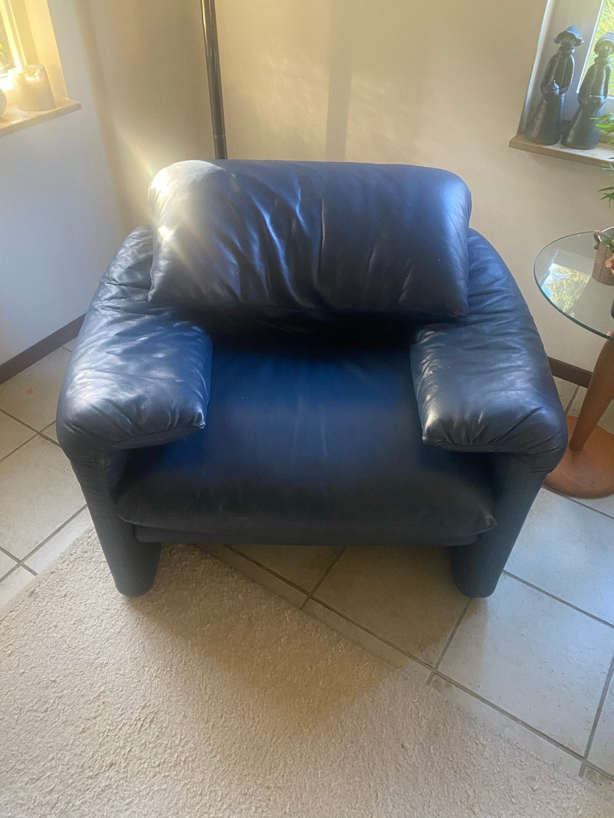 Maralunga Cassina fauteuils, Ophalen, Zo goed als nieuw, 75 tot 100 cm, Leer