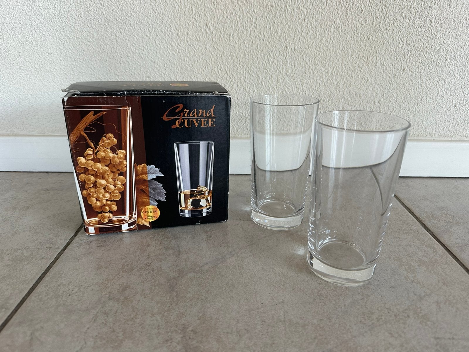 Nieuw longdrink glazen Lood Kristal 24% Capri Crystal 400ml, Ophalen of Verzenden