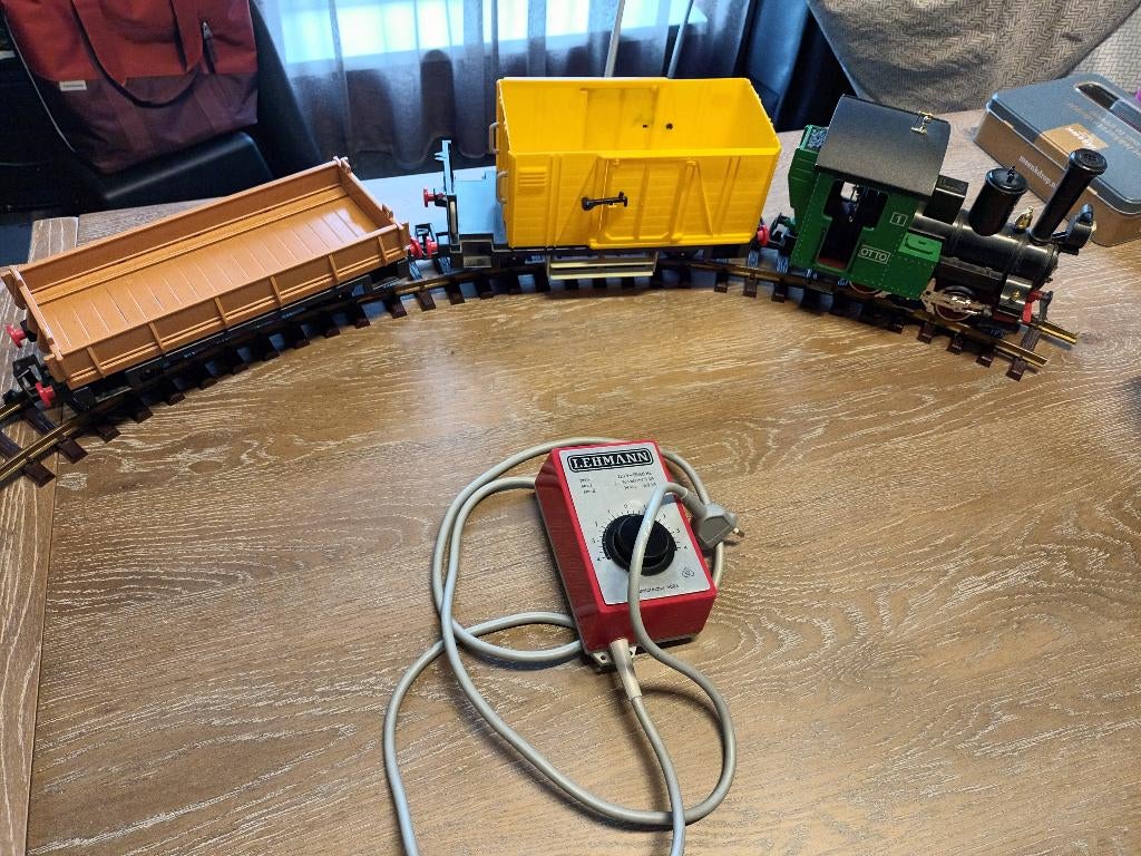 lgb lehmann treinset met otto locomotief groen, Gelijkstroom, Ophalen of Verzenden, LGB, Analoog