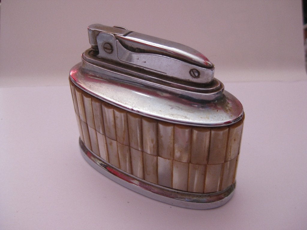 Vintage tafelaansteker / parelmoer / jaren 50-60, Ophalen, Gebruikt, Aansteker