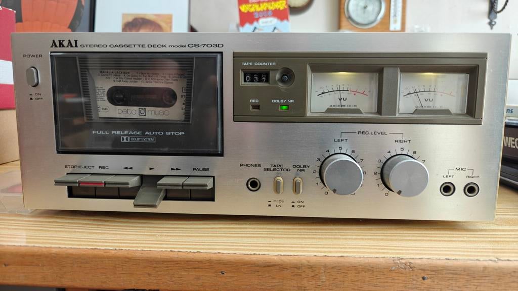 Akai CS-703D Stereo Cassette Deck - Vintage Audiophile, Audio, Tv en Foto, Cassettedecks, Ophalen, Enkel, Akai, Tape counter