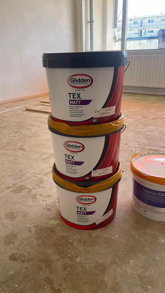 Glidden tex matt 9016, Ophalen, Zo goed als nieuw, Wit