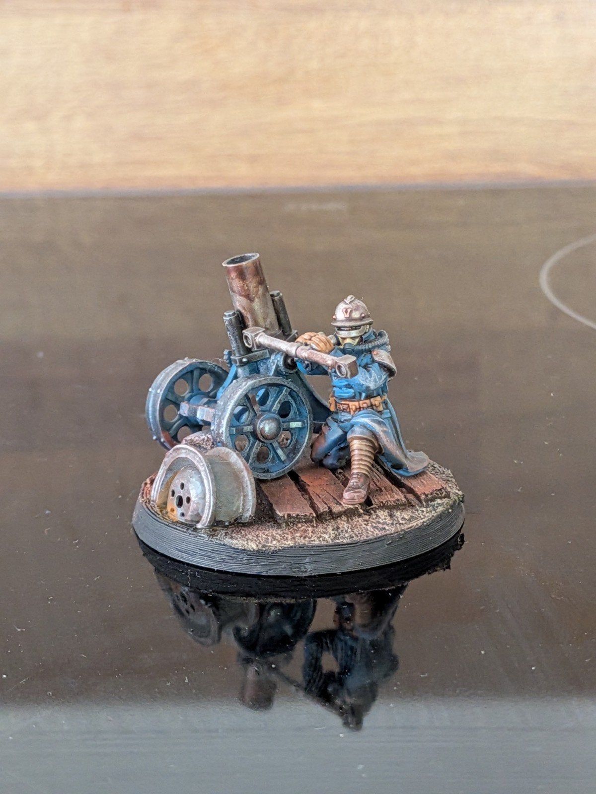 Death Korps of Krieg Heavy Mortar Team (Astra Militarum), Hobby en Vrije tijd, Wargaming, Figuurtje(s), Ophalen of Verzenden, Geverfd