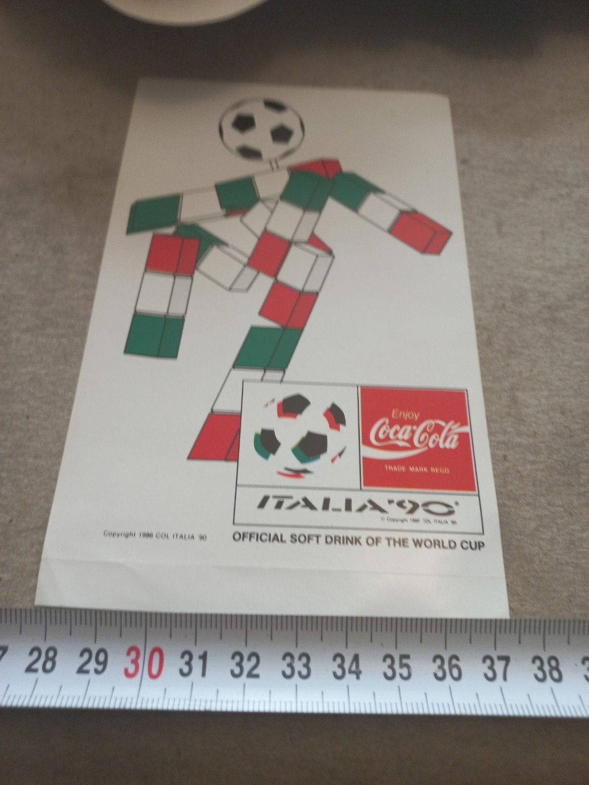Coca-Cola Italia '90 WK Voetbal Poster/Plaatje, Ophalen of Verzenden, Zo goed als nieuw, Buitenlandse clubs