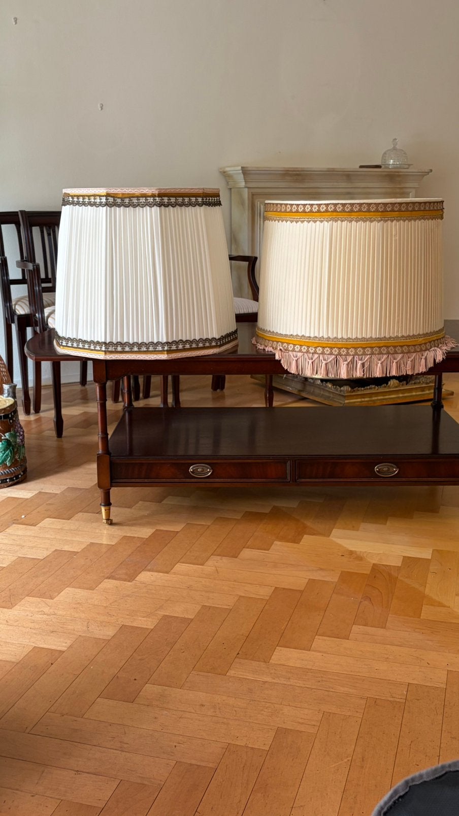 Xxl mega klassieke antieke lampenkappen vloerlamp, Ophalen, Zo goed als nieuw, Minder dan 100 cm, Klassiek