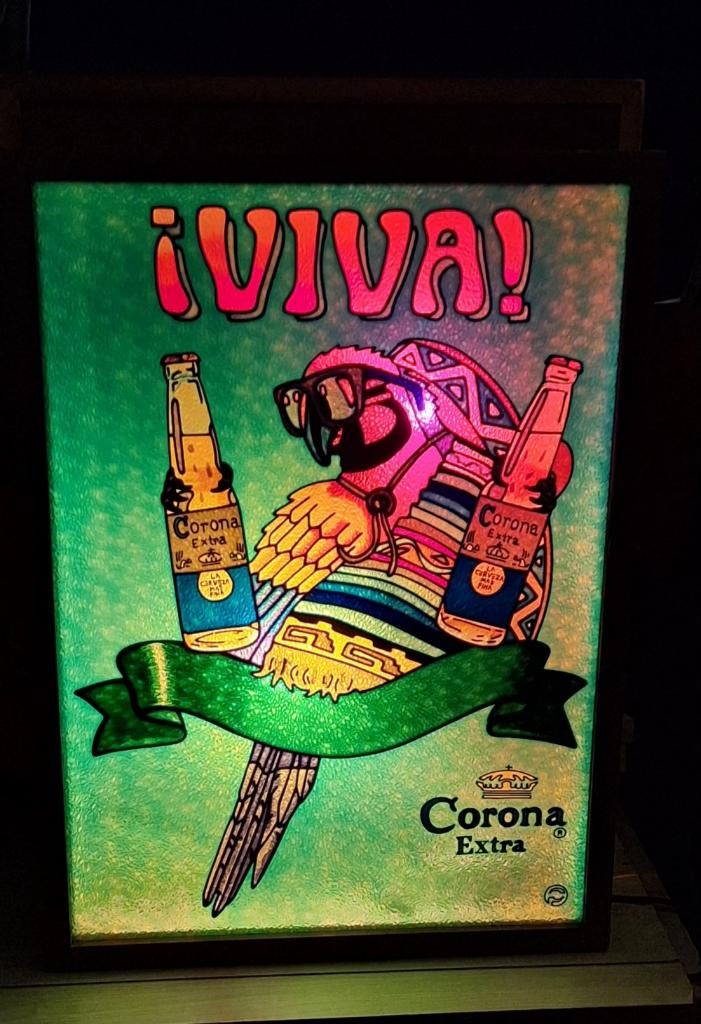 Originele vintage Corona lichtbak, lichtreclame🍺, Verzamelen, Merken en Reclamevoorwerpen, Ophalen, Gebruikt, ., Lichtbak of (neon) lamp