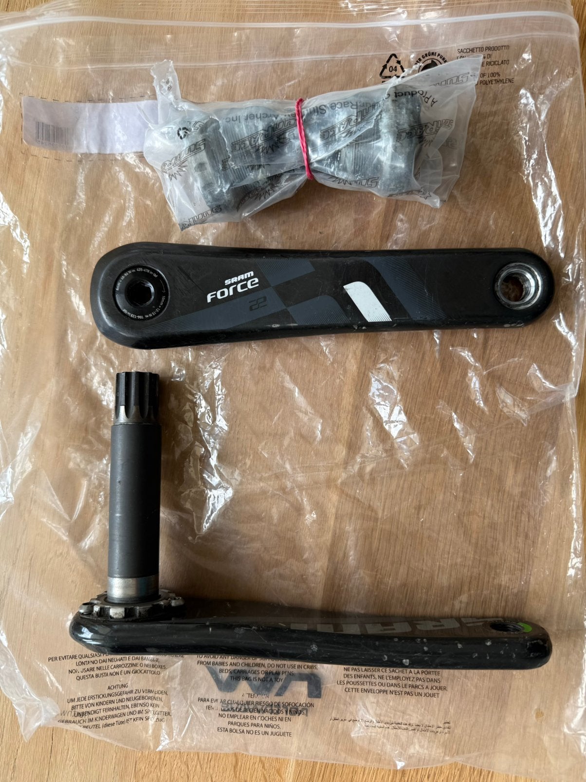Sram Force GXP carbon cranks + bottom bracket, Ophalen of Verzenden, Gebruikt