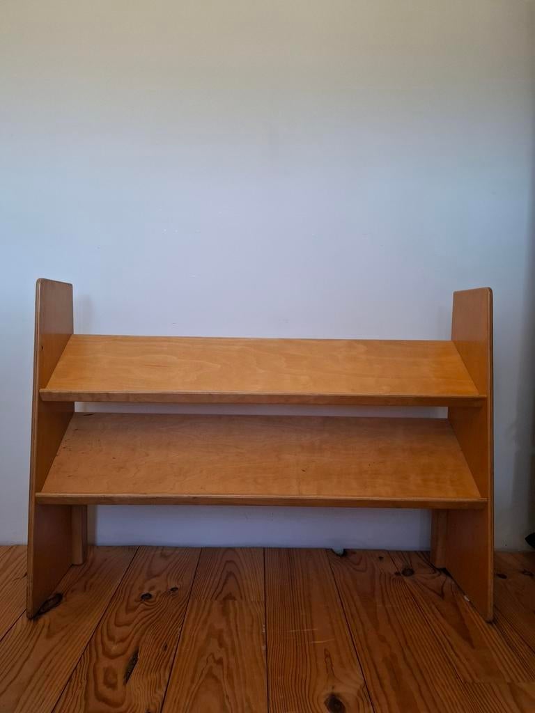 Retro school boekenrek - Hout - 65x90x25cm, Huis en Inrichting, Kasten | Boekenkasten, Ophalen, Met plank(en), Gebruikt, 50 tot 100 cm