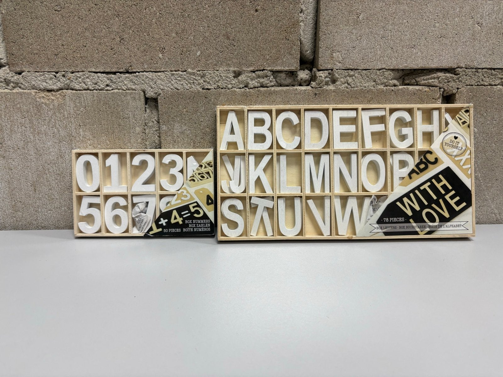 Houten letters en cijfers set - Knutselmateriaal, Ophalen, Hout, Zo goed als nieuw, Educatief