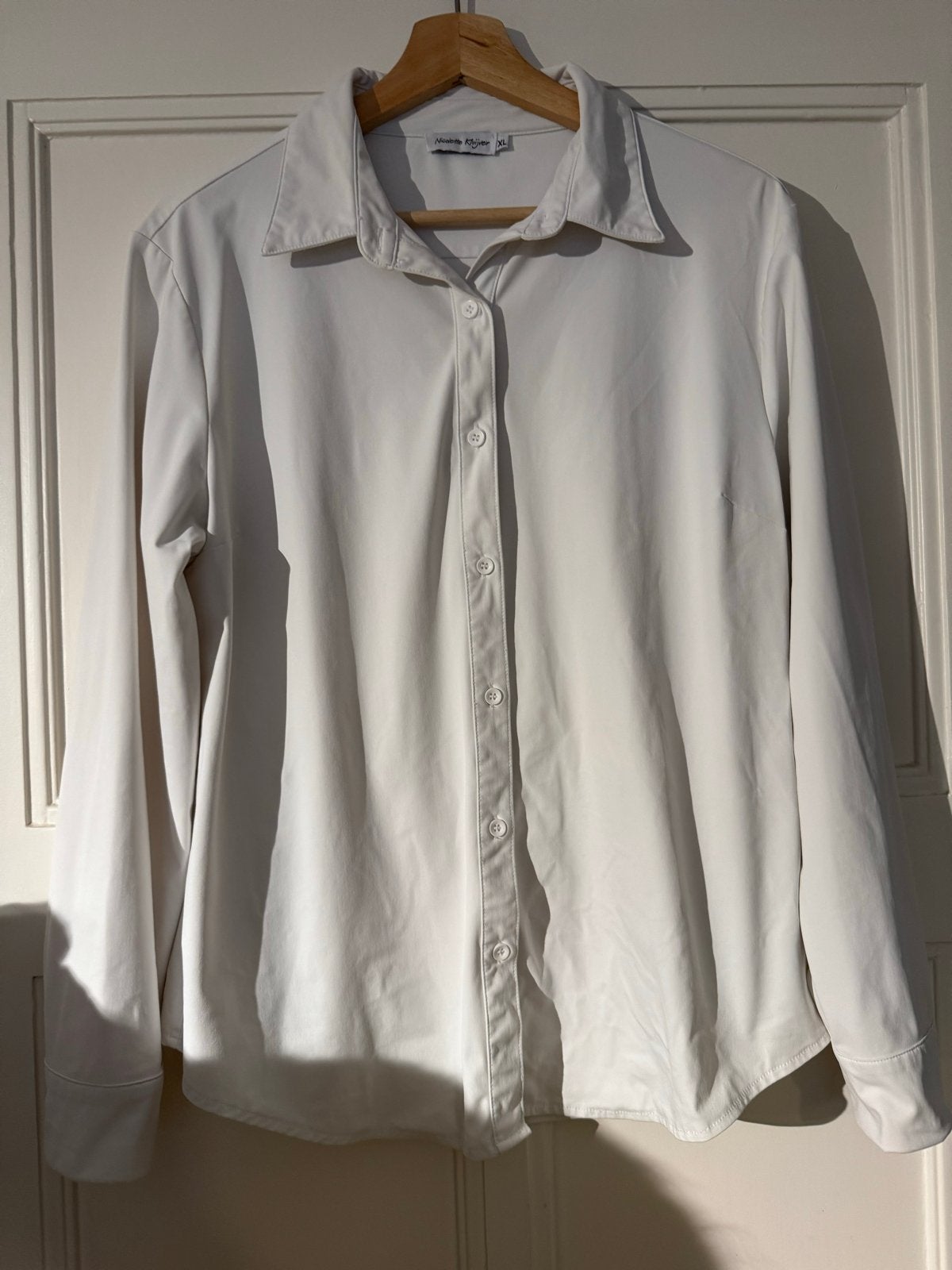 Nicolette Kluijver Travel Quality blouse XL crèmewit, Ophalen of Verzenden, Zo goed als nieuw, Maat 42/44 (L), Wit