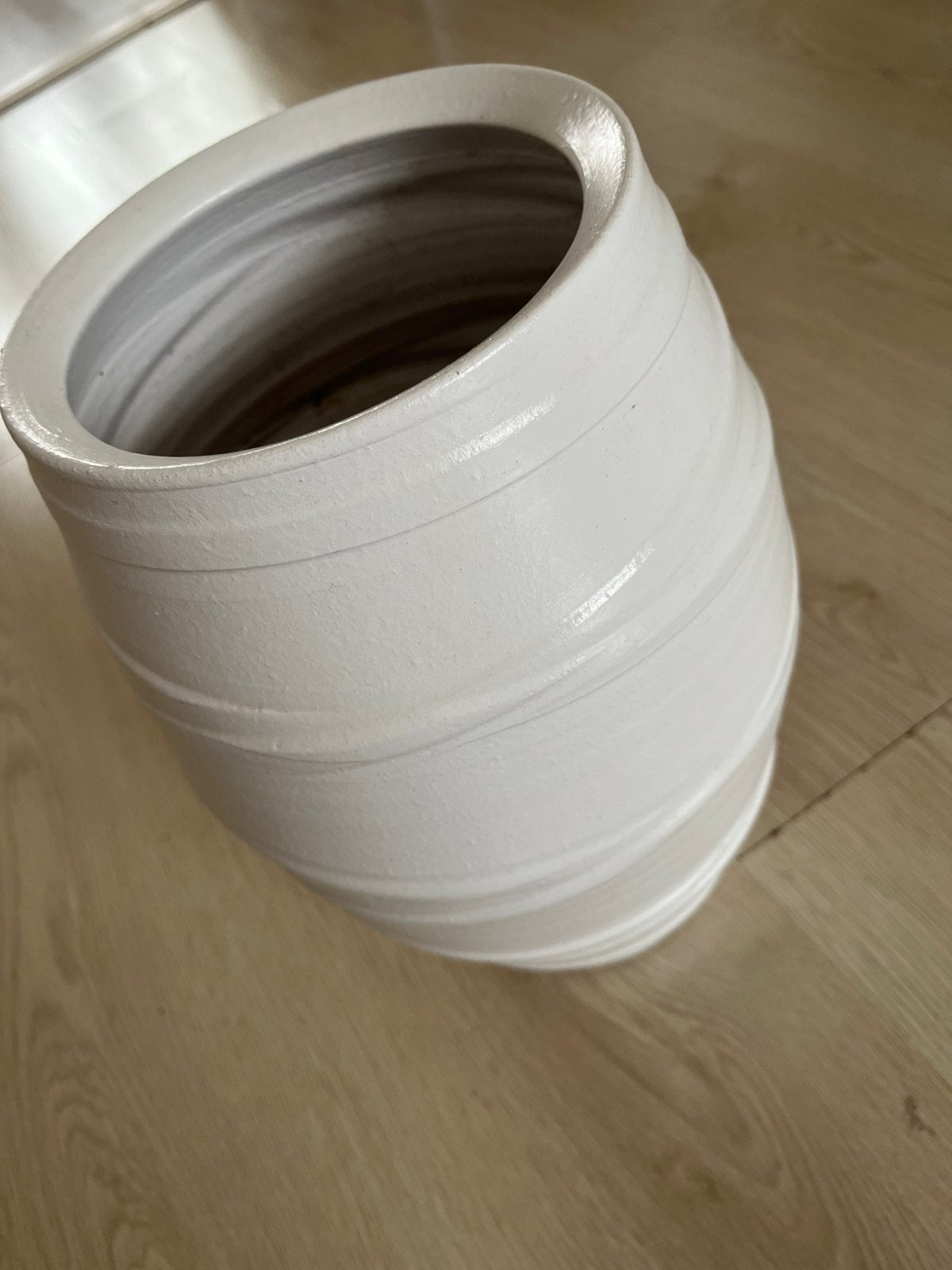 Bloempot parelmoer wit, Ophalen, Bochten, Pvc, Zo goed als nieuw
