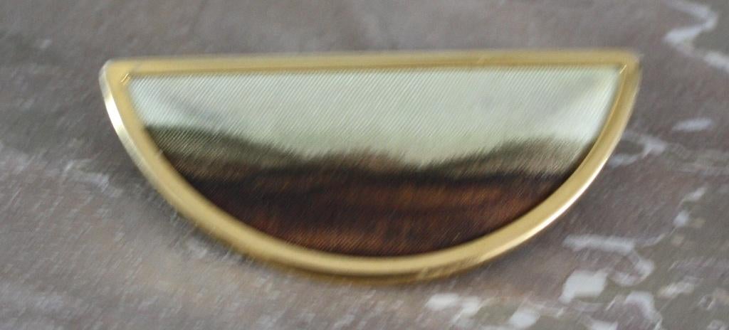 goudkleurige broche met bruin tinten, Ophalen, Gebruikt, Bruin, Zilver