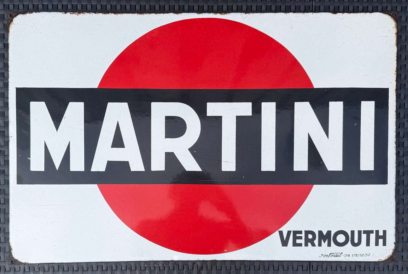 Emaille Reclamebord Martini Vermouth, Ophalen of Verzenden, Reclamebord