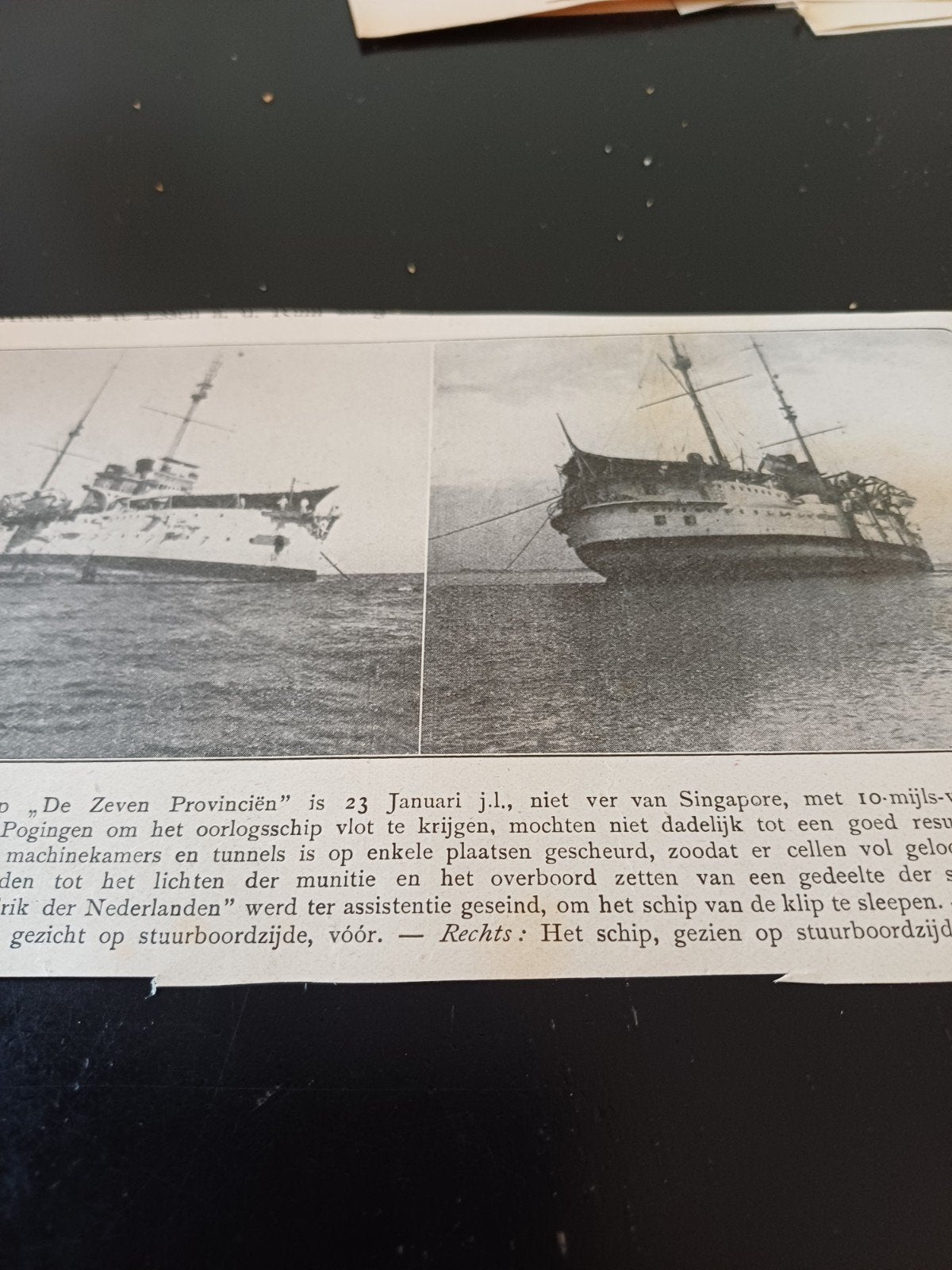 knipsel pantserschip De Zeven Provinciën 1912, Ophalen of Verzenden, Gebruikt, Kaart, Foto of Prent