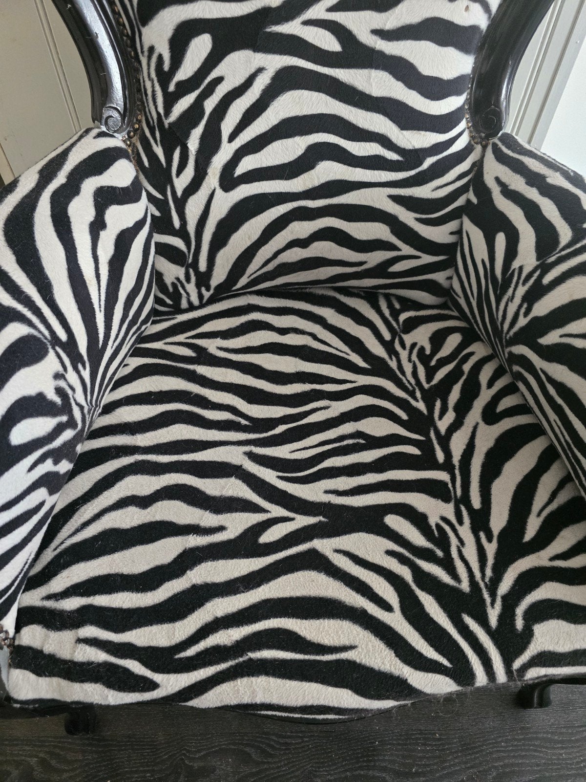 fauteuil stoel zebra barok opknap, Huis en Inrichting, Ophalen of Verzenden, Gebruikt, 50 tot 75 cm