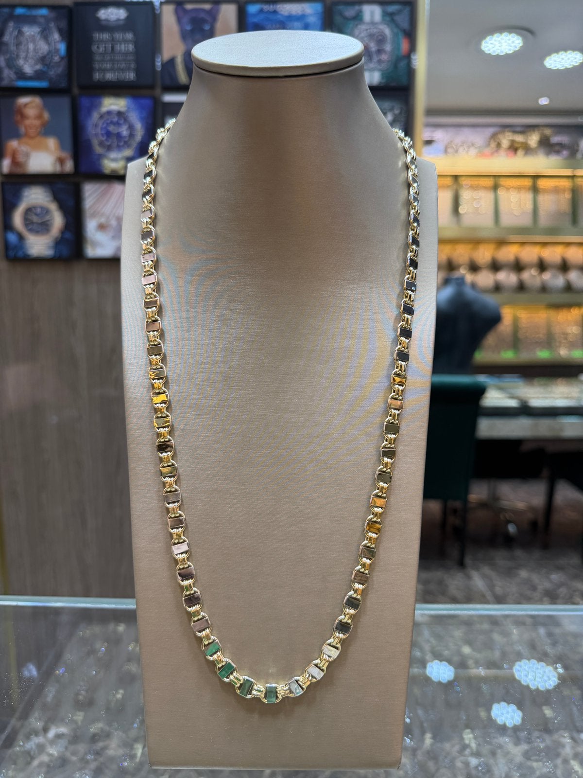 14KT Goud - 26.3 Gram - Ketting - PLATTE MAGNUM, Sieraden, Tassen en Uiterlijk, Kettingen, Ophalen, Nieuw, Overige kleuren, Overige materialen