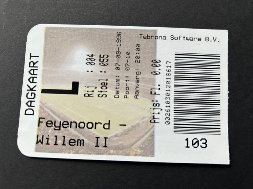 kaartje 1996 Feyenoord-Willem II, Verzenden, Gebruikt, Feyenoord