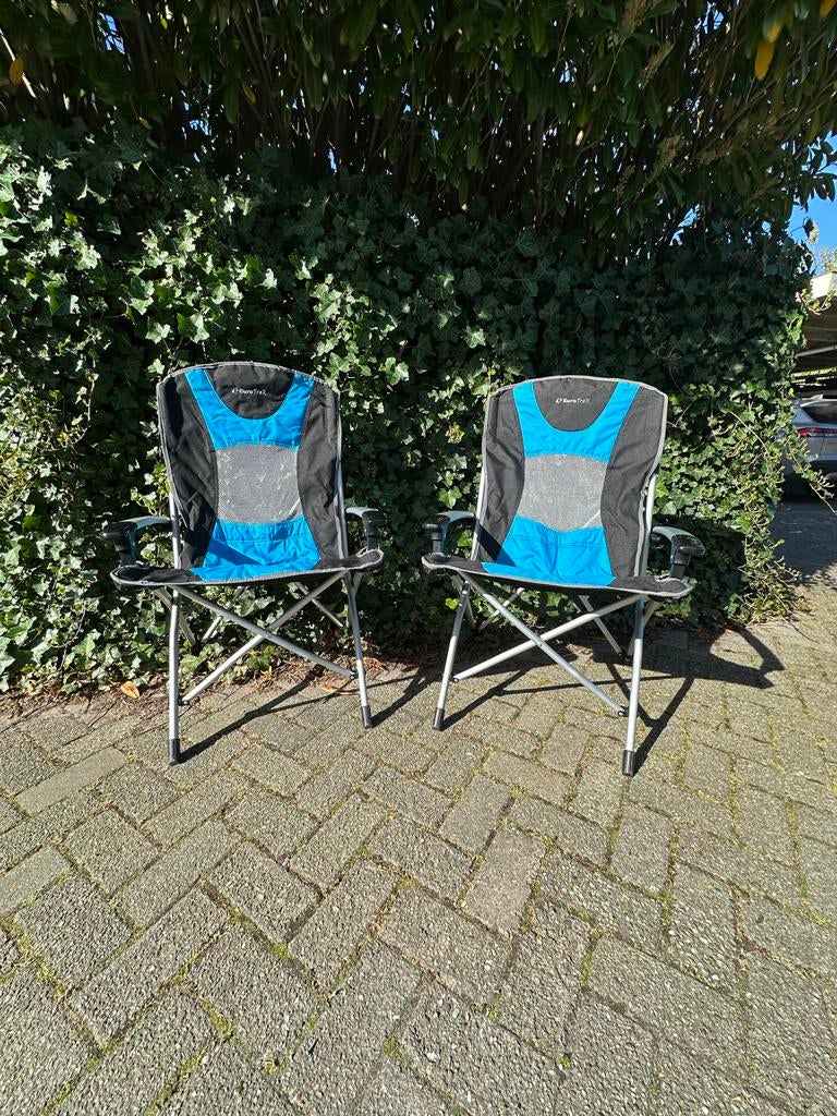 2x EuroTrail campingstoelen inklapbaar + opbergtassen, Ophalen of Verzenden, Zo goed als nieuw, Campingstoel