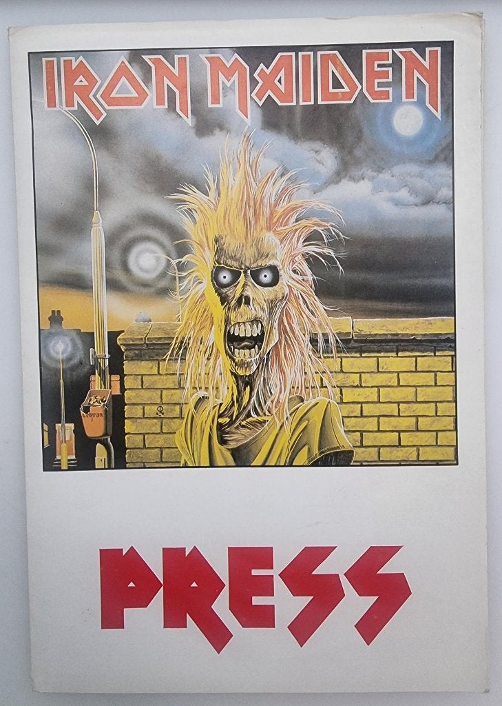 Iron Maiden Press Map w.s. 1980 Zeldzaam, Ophalen of Verzenden, Gelezen, Artiest