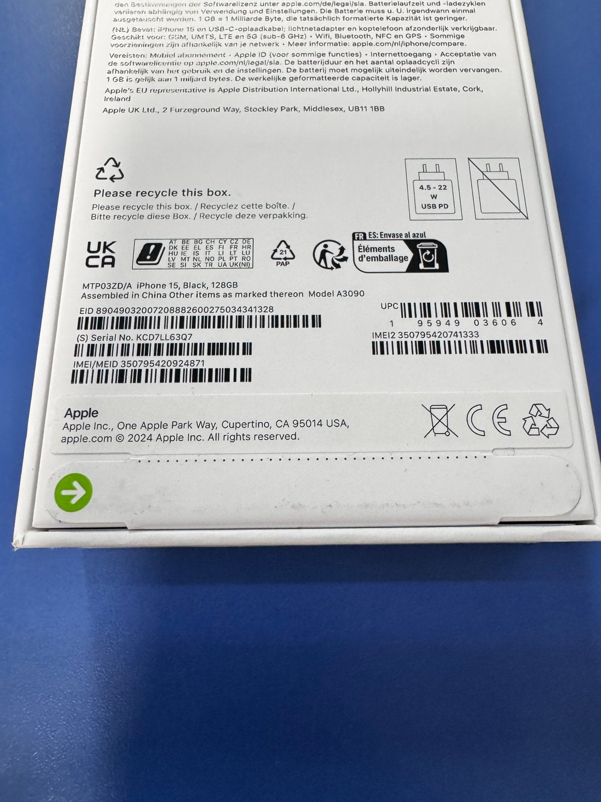 Nieuwe iPhone 15 Zwart 128GB - Ongeopend met bon, 128 GB, IPhone 15, Zwart, Nieuw