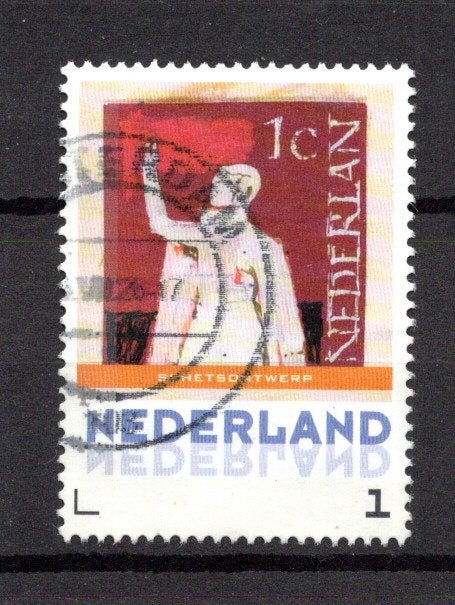 gestempelde zegel. persoonlijke: uit velletje van 3. ontwerp, Ophalen of Verzenden, Na 1940, Gestempeld