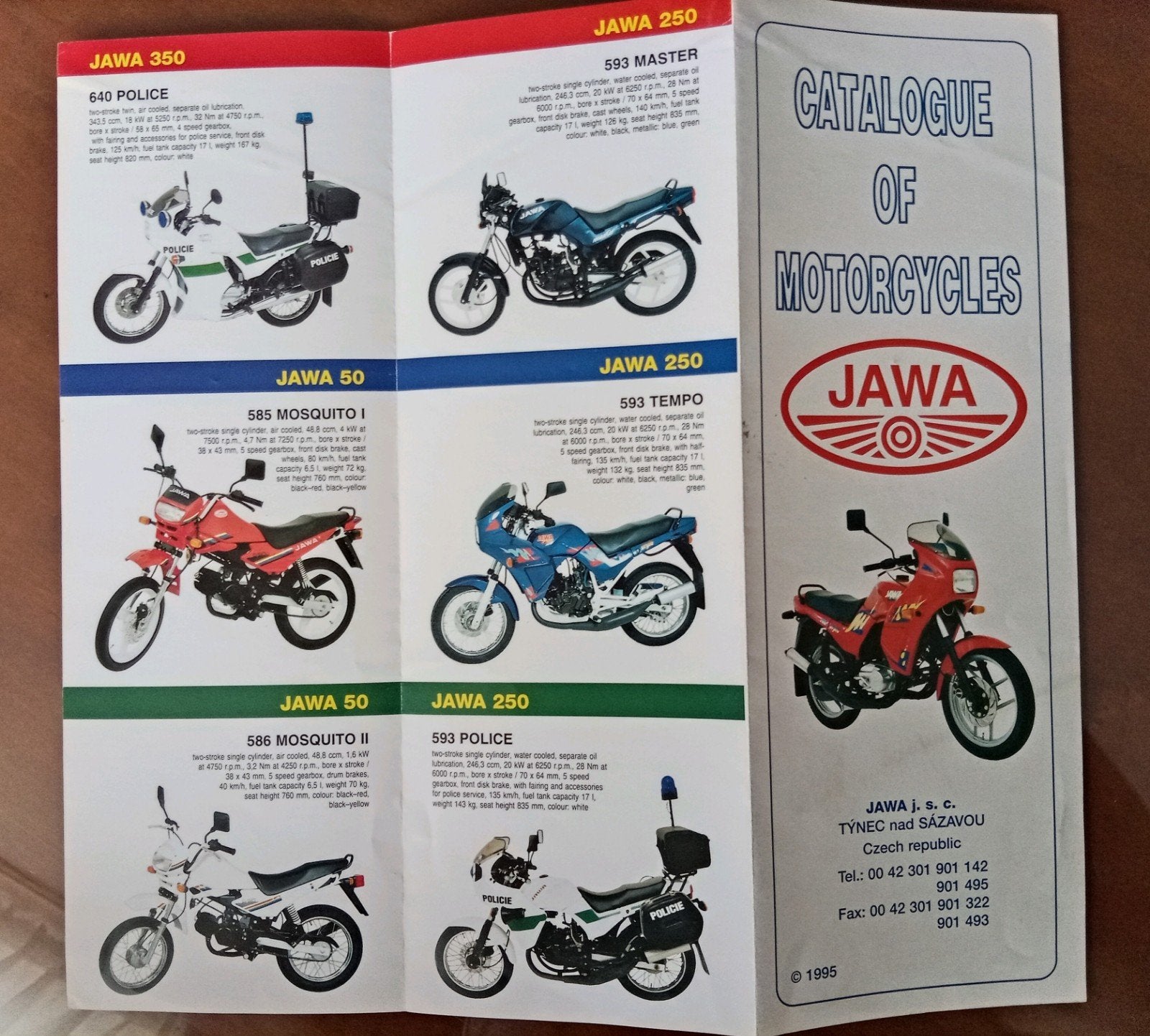 Jawa overzichtfolder - Diverse modellen (1995), Ophalen of Verzenden, Overige merken