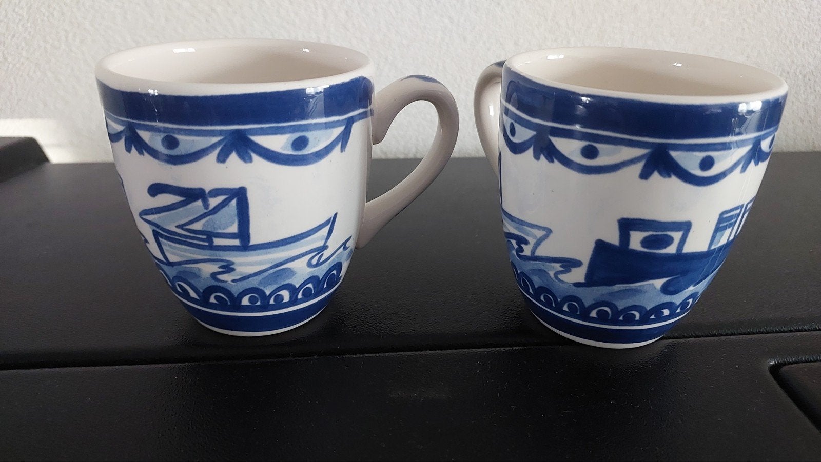Blond Amsterdam bekers met Delfts blauw design, Antiek en Kunst, Ophalen of Verzenden