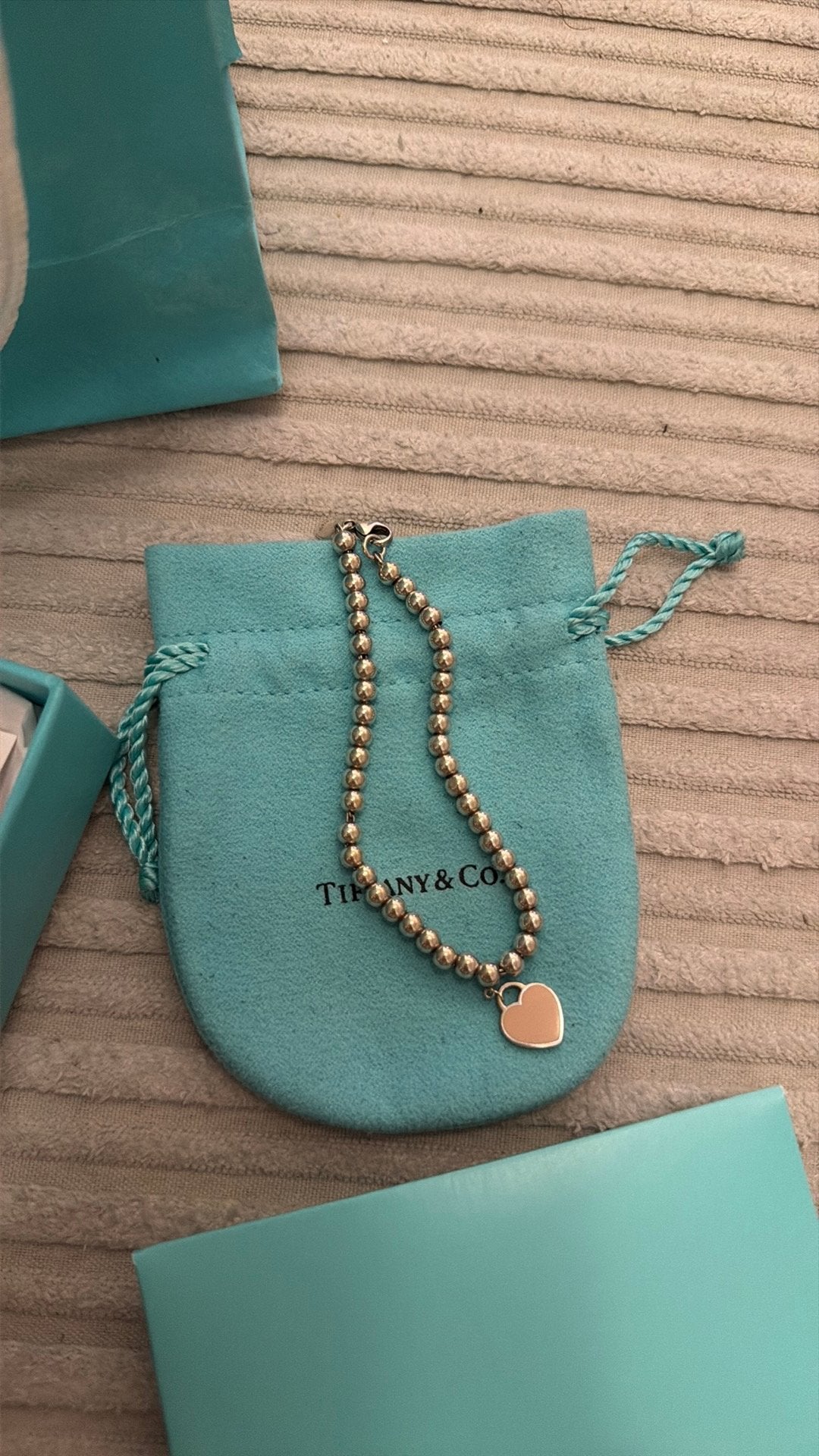 Tiffany & co Return to Tiffany armband, Ophalen of Verzenden, Zo goed als nieuw, Roze, Zilver