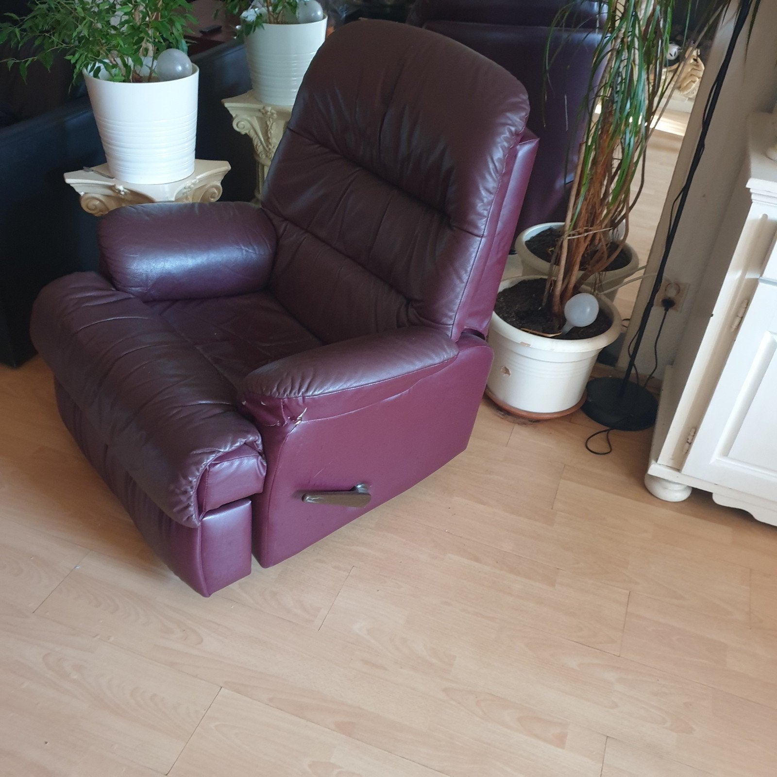 Uitklapbare Fauteuil - Bordeaux Rood, Huis en Inrichting, Fauteuils, Gebruikt, Stof, 75 tot 100 cm, 75 tot 100 cm, Ophalen of Verzenden
