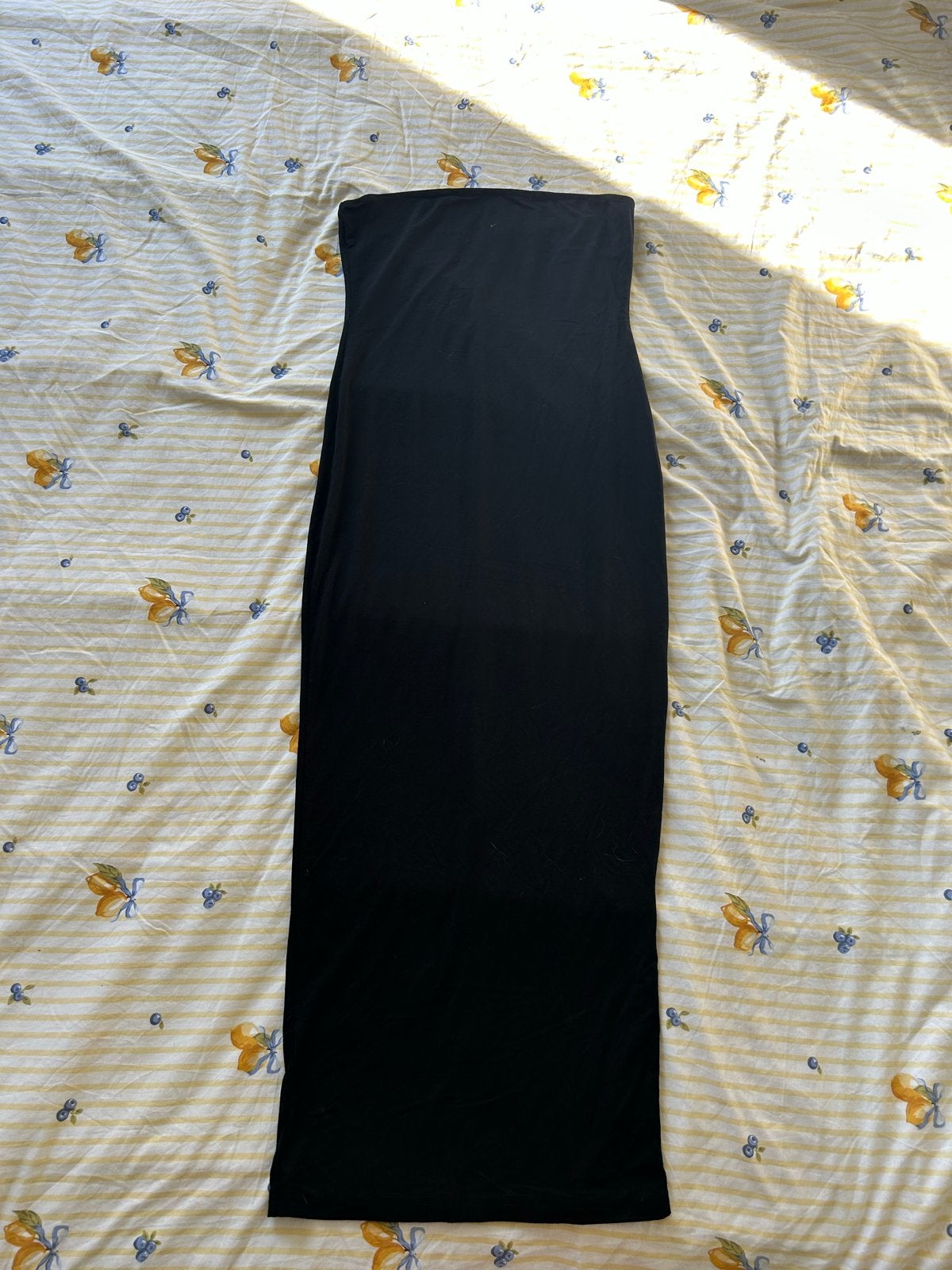 Zwarte strapless maxi jurk, Maat 38/40 (M), Zwart, Ophalen of Verzenden, Zo goed als nieuw