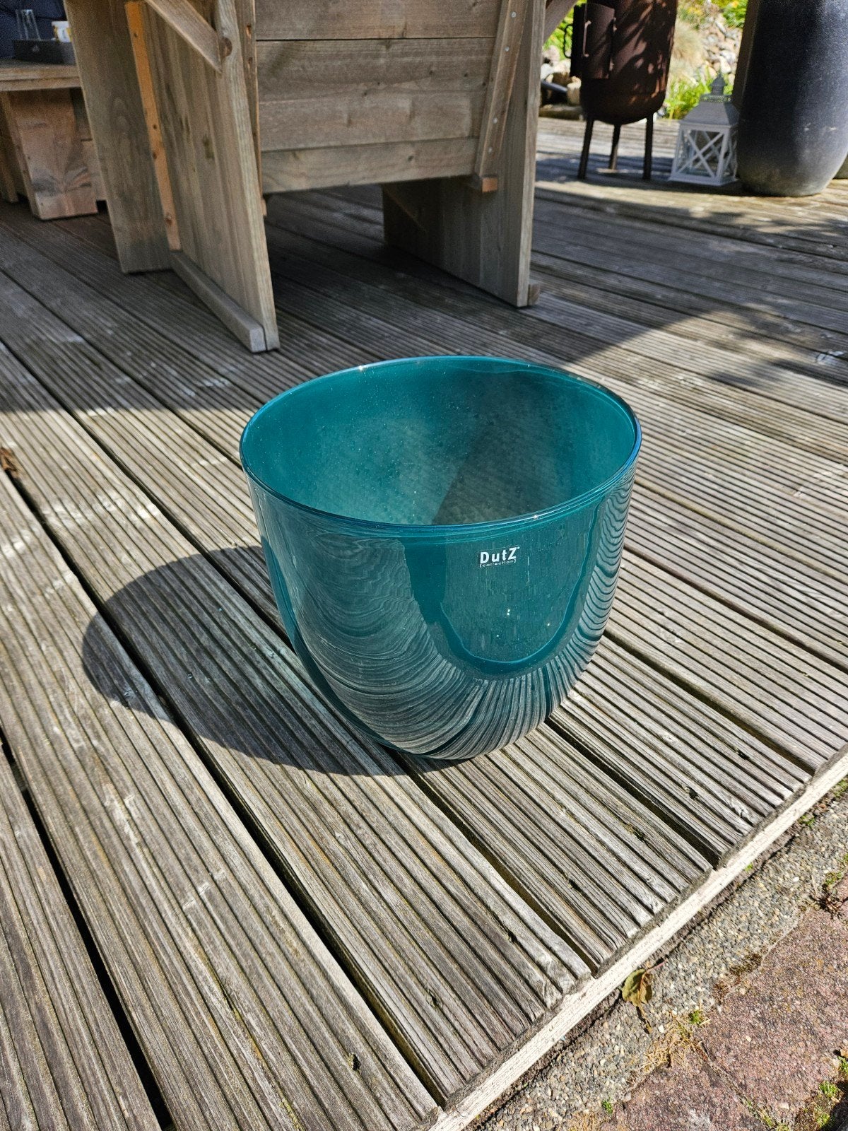 Dutz Collection blauwe vaas, Ophalen, Overige materialen, Rond, Zo goed als nieuw