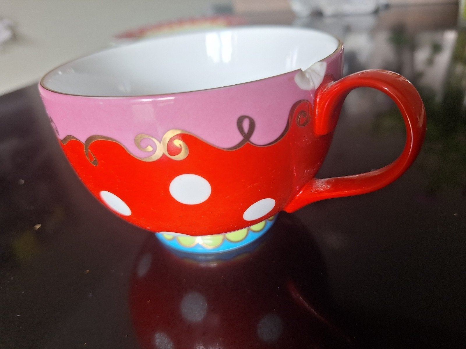 Rood koffiekopje met stippen - Ollily, Ophalen, Gebruikt, Overige merken, Keramiek