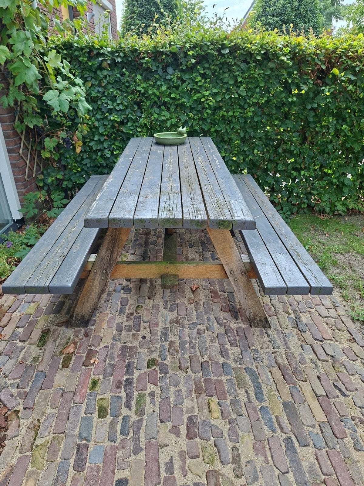 Picknicktafel, Tuin en Terras, Ophalen, Gebruikt, Rechthoekig, Hout