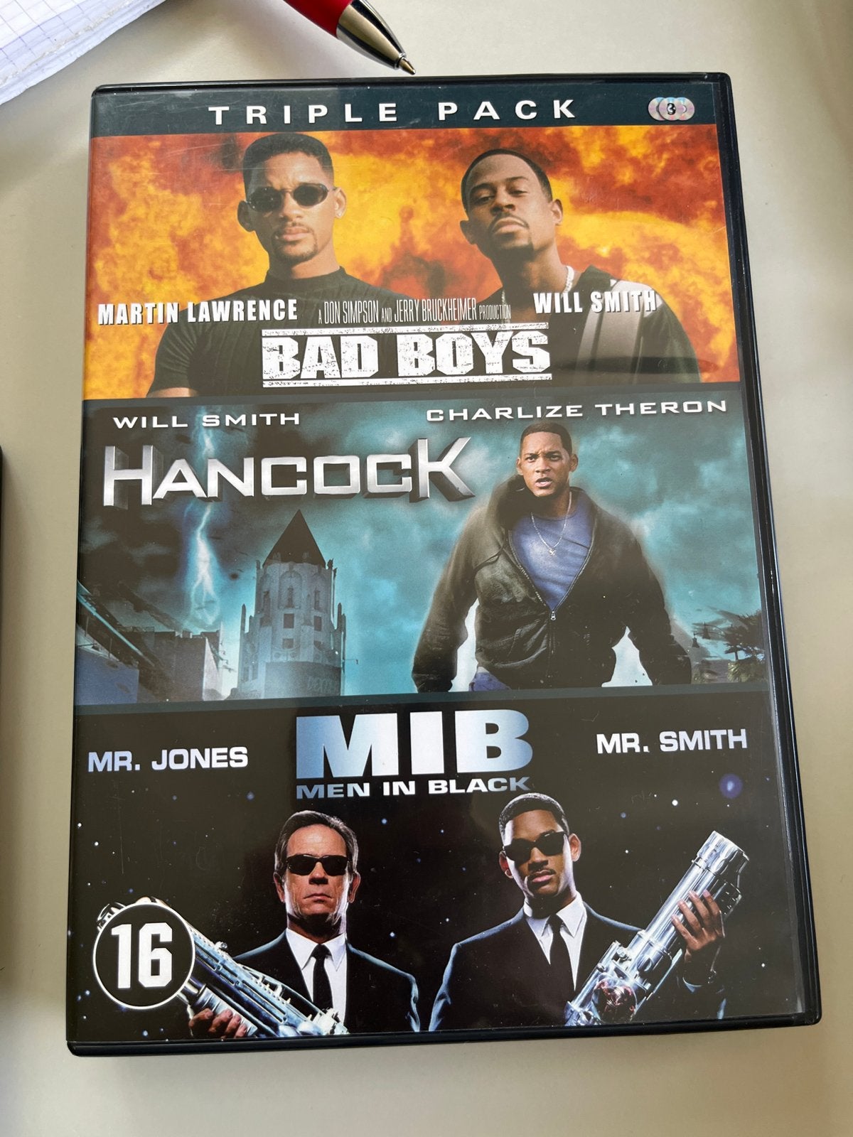 Will Smith Triple Pack: Bad Boys, Hancock, Men in Black DVD, Vanaf 16 jaar, Nederlands, Actiethriller, Ophalen of Verzenden