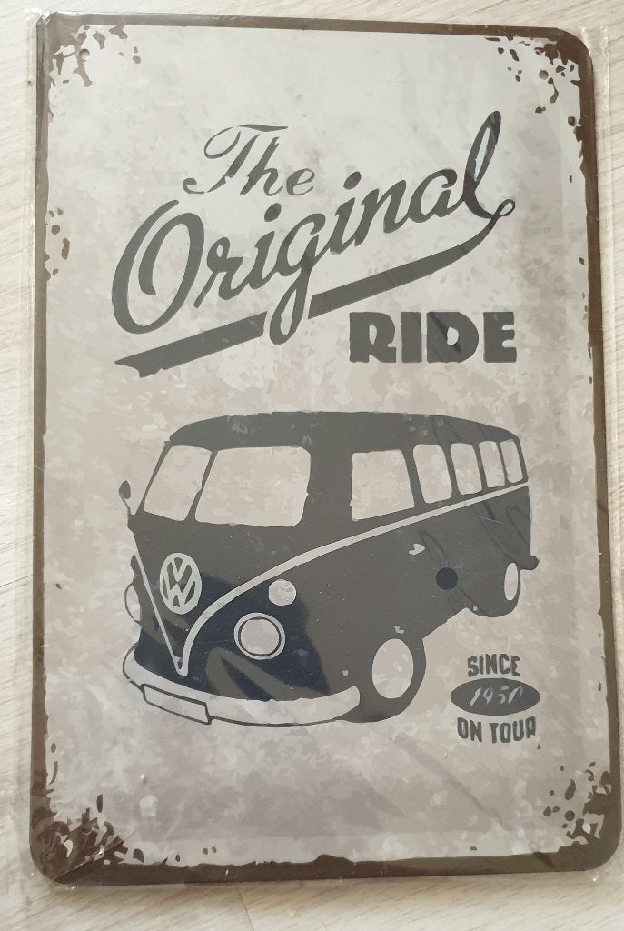 nostalgic art vw volkswagen bus the original ride metaal, Ophalen of Verzenden, Nieuw, Decoratieobject