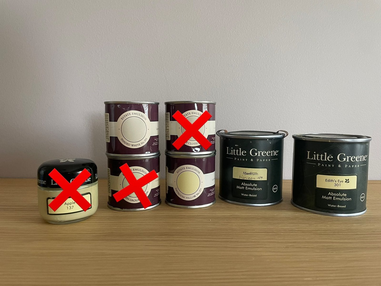 2x sample Farrow & Ball + 2x sample Little Greene, Ophalen of Verzenden, Zo goed als nieuw, Groen, Verf