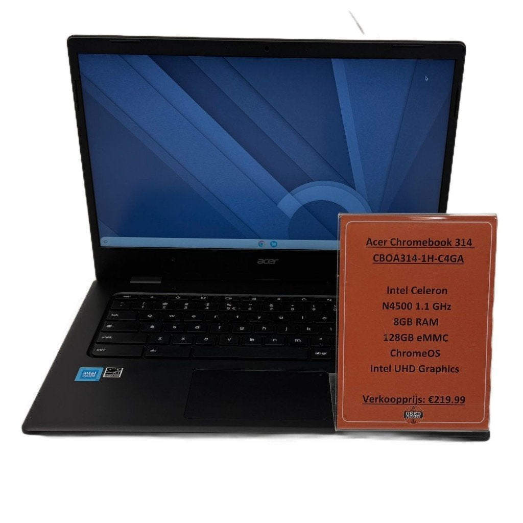 Acer Chromebook 314 | Intel Celeron 8GB RAM 128GB eMMC, Qwerty, Toulonselaan 72, Ophalen of Verzenden, Zo goed als nieuw