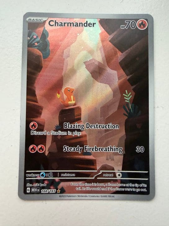 Charmander  151 160/165 Pokémon kaart, Ophalen of Verzenden, Zo goed als nieuw, Losse kaart