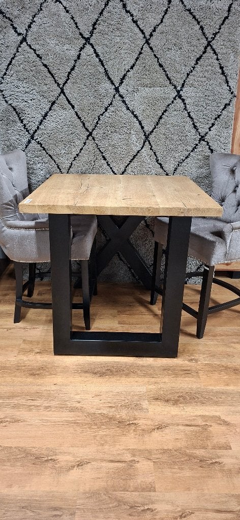 Eiken Bartafel + Luxe Stoelen, Huis en Inrichting, Ophalen, 100 tot 150 cm, 50 tot 100 cm, Eikenhout