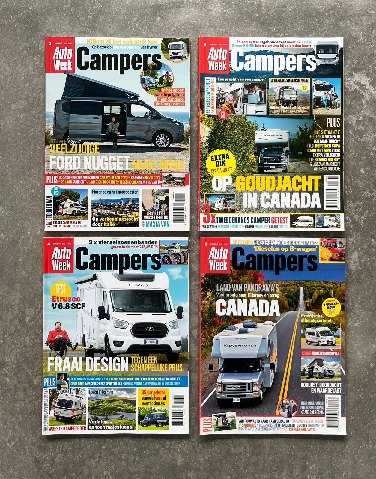 Autoweek Campers nr. 2, 3, 4, 5 / 2025, Ophalen of Verzenden, Zo goed als nieuw, Sport en Vrije tijd