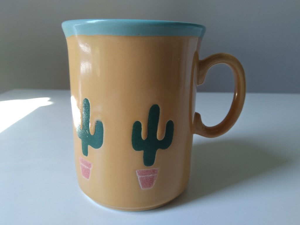 vintage mok Just Mugs England, Vintage, Zo goed als nieuw, Aardewerk, Mok