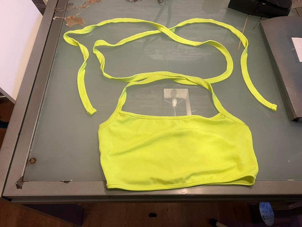 Lime kleurig topje, Kleding | Dames, Ophalen of Verzenden, Zo goed als nieuw, Zonder mouw, Maat 34 (XS) of kleiner