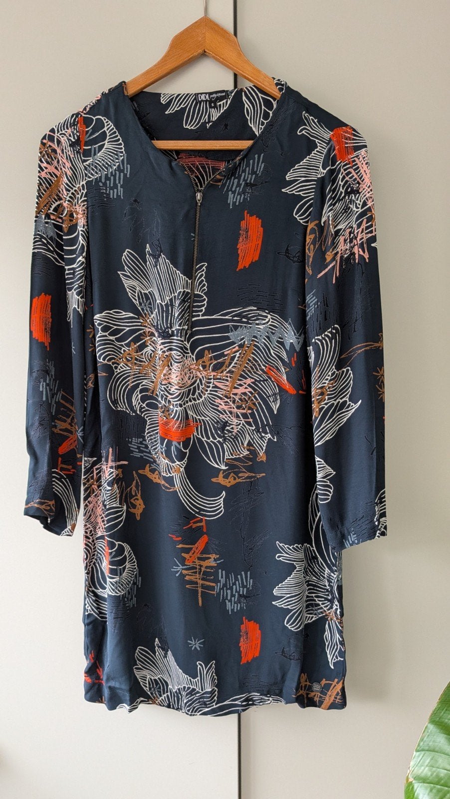 Jurk/tuniek Didi, donkergroen/antraciet met bloemen, Didi, Ophalen of Verzenden, Maat 36 (S), Gedragen