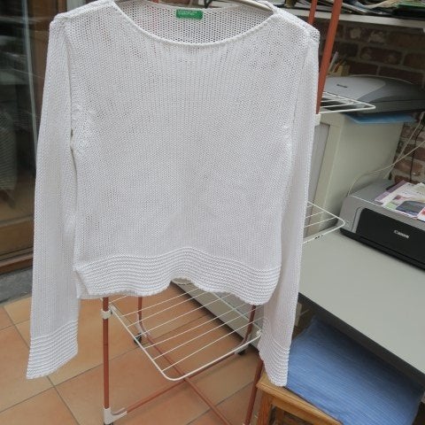 Sweater gebreid wit United colors of Benetton mt 40, Maat 38/40 (M), Wit, Nieuw, Ophalen of Verzenden