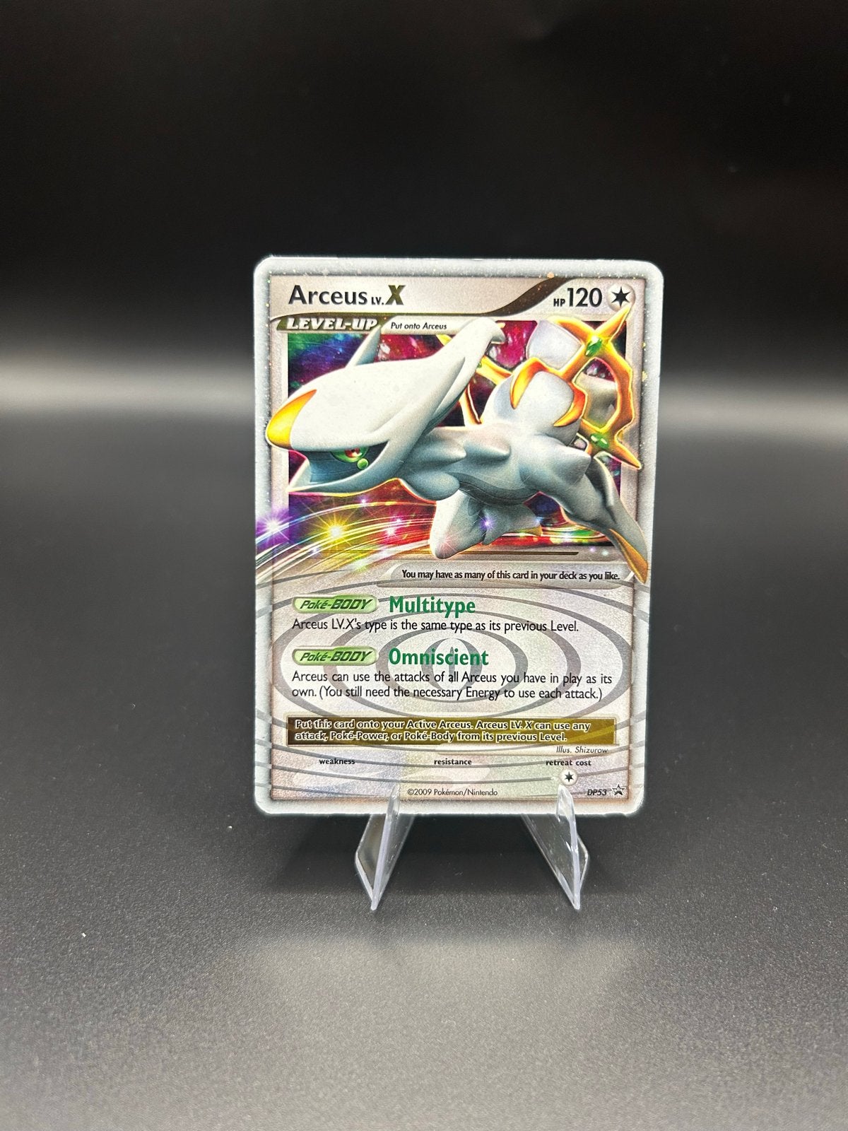 Arceus LV.X Pokemon kaart - Lichte whitening achterkant, Ophalen of Verzenden, Gebruikt, Losse kaart