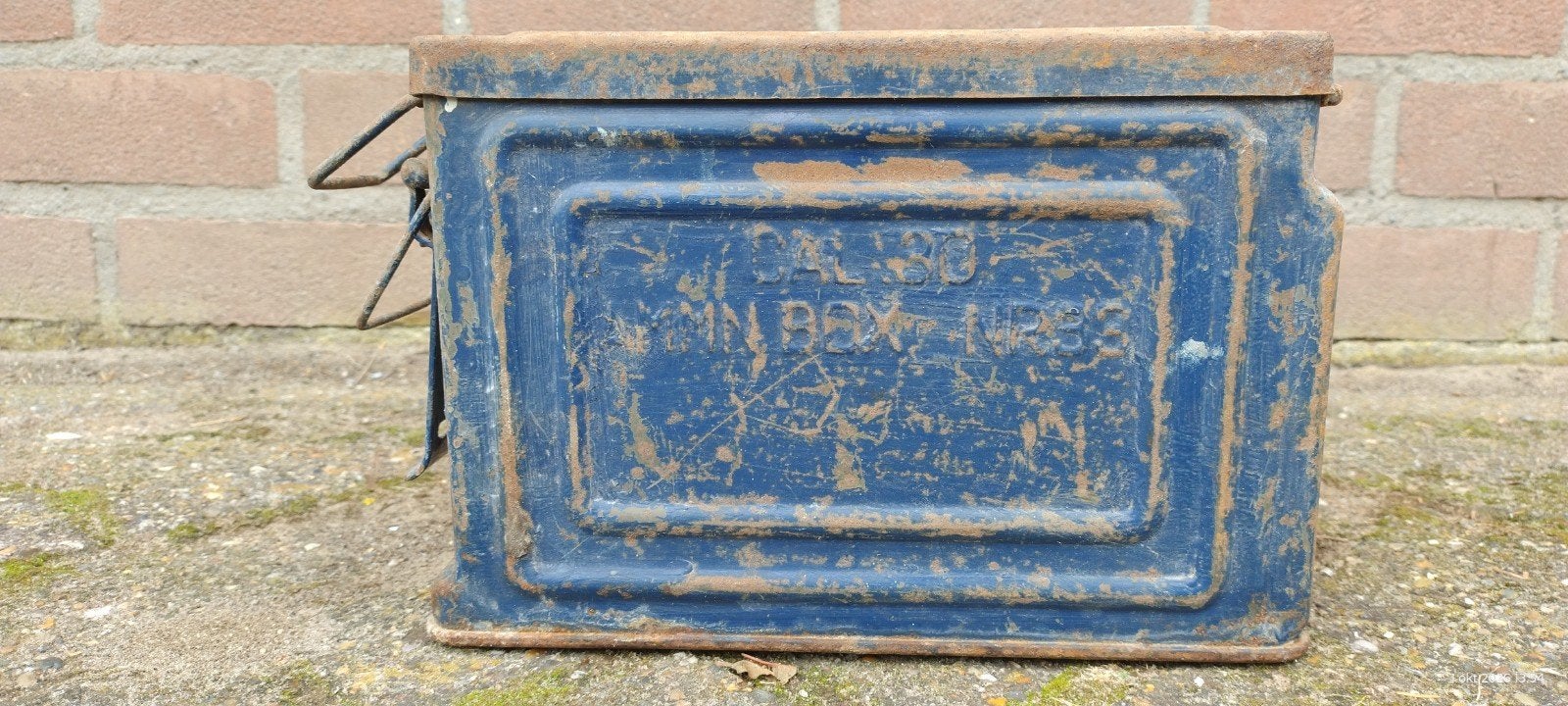 Vintage Munitiekist .30 Cal - Blauw (Gebruikt), Ophalen of Verzenden, Overige soorten, Overige gebieden, Kist of Geocache