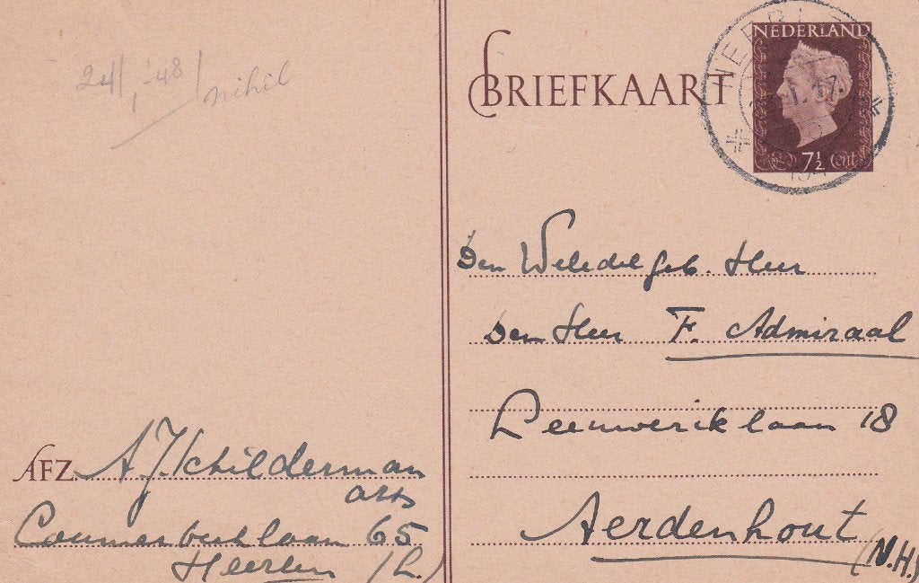 Postwaardestuk - Briefkaart. Geuzendam 292. (1948), Ophalen of Verzenden, Briefkaart