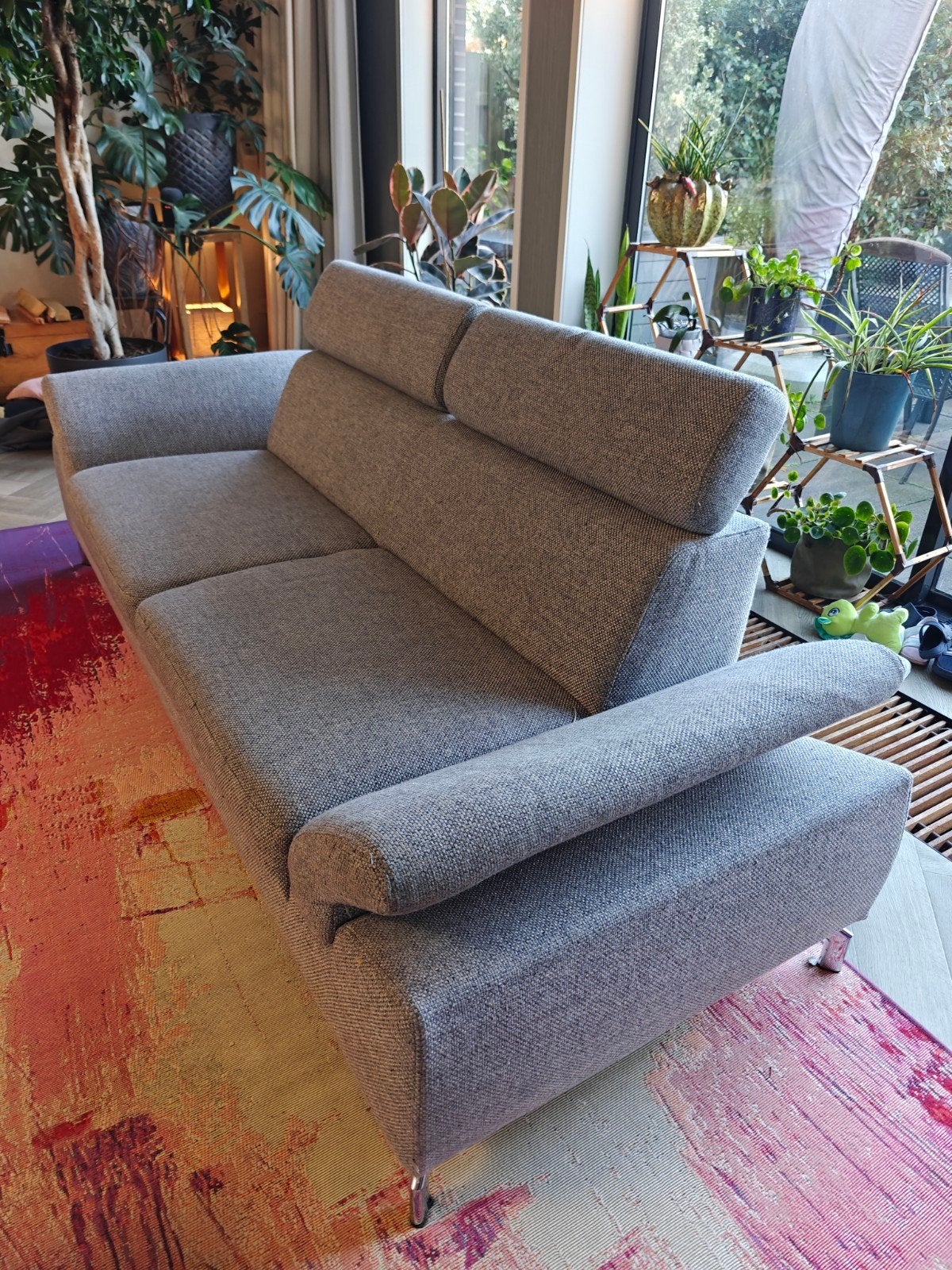Montel Urban 3-zits bank, verstelbare hoofdsteunen, Ophalen, Gebruikt, Driepersoons, 75 tot 100 cm