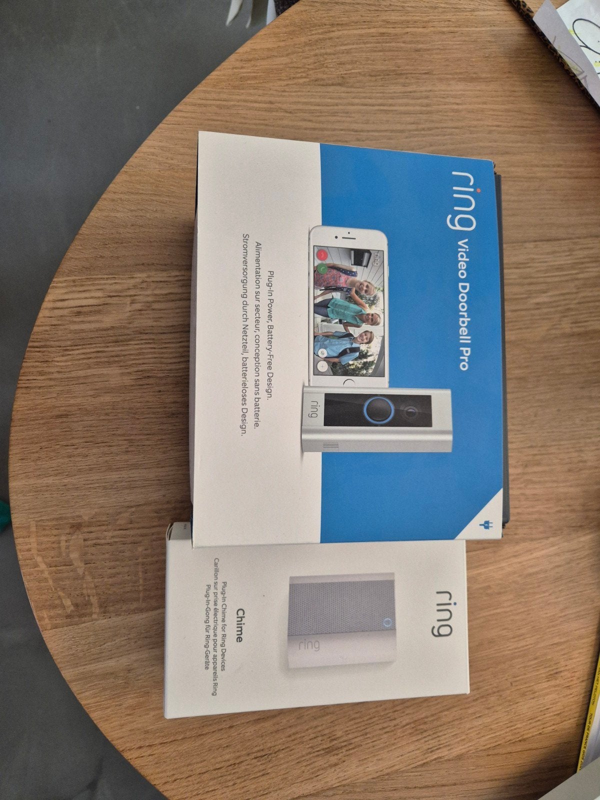 Ring videodeurbel Doorbell Pro incl Chime met dozen, Ophalen of Verzenden, Bewegingsdetectiesensor, Zo goed als nieuw, Bedraad