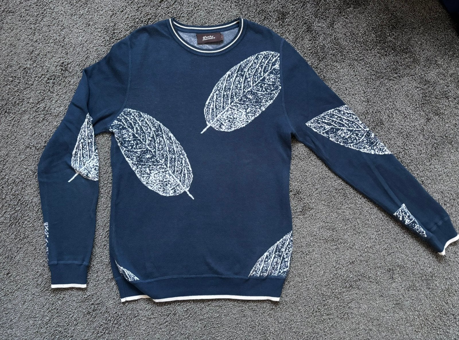 4FF FUNKY FLAVOURS TRUI - S (richting M) - vintage cool look, Ophalen of Verzenden, Gedragen, Maat 48/50 (M), Blauw